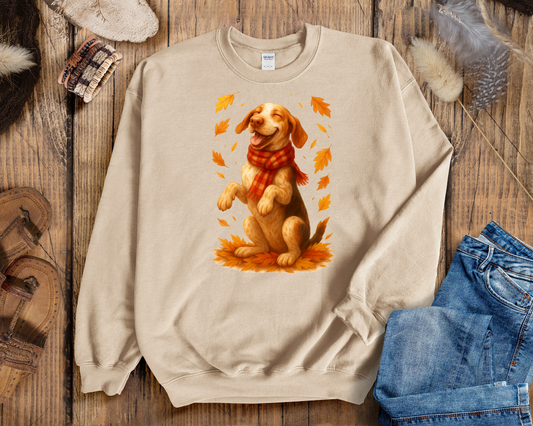 Bracco Italiano Fall Shirt, Autumn Dog Sweatshirt, Dog Lover Gift, Cozy Pet Apparel, Bracco in Leaves, Gift for Pet Lovers