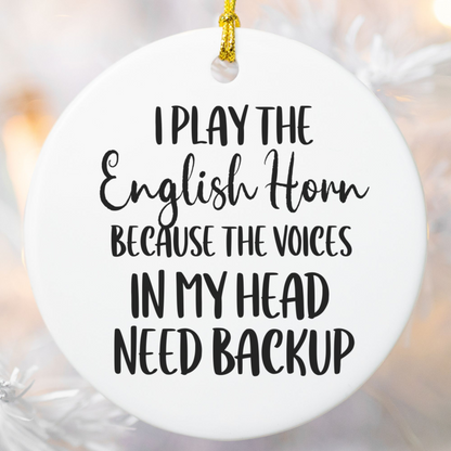 English Horn Player Ornament, Ceramic Musician Gift
