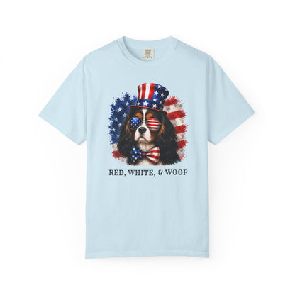 Patriotic Tri Color Cavalier Red White Woof Shirt