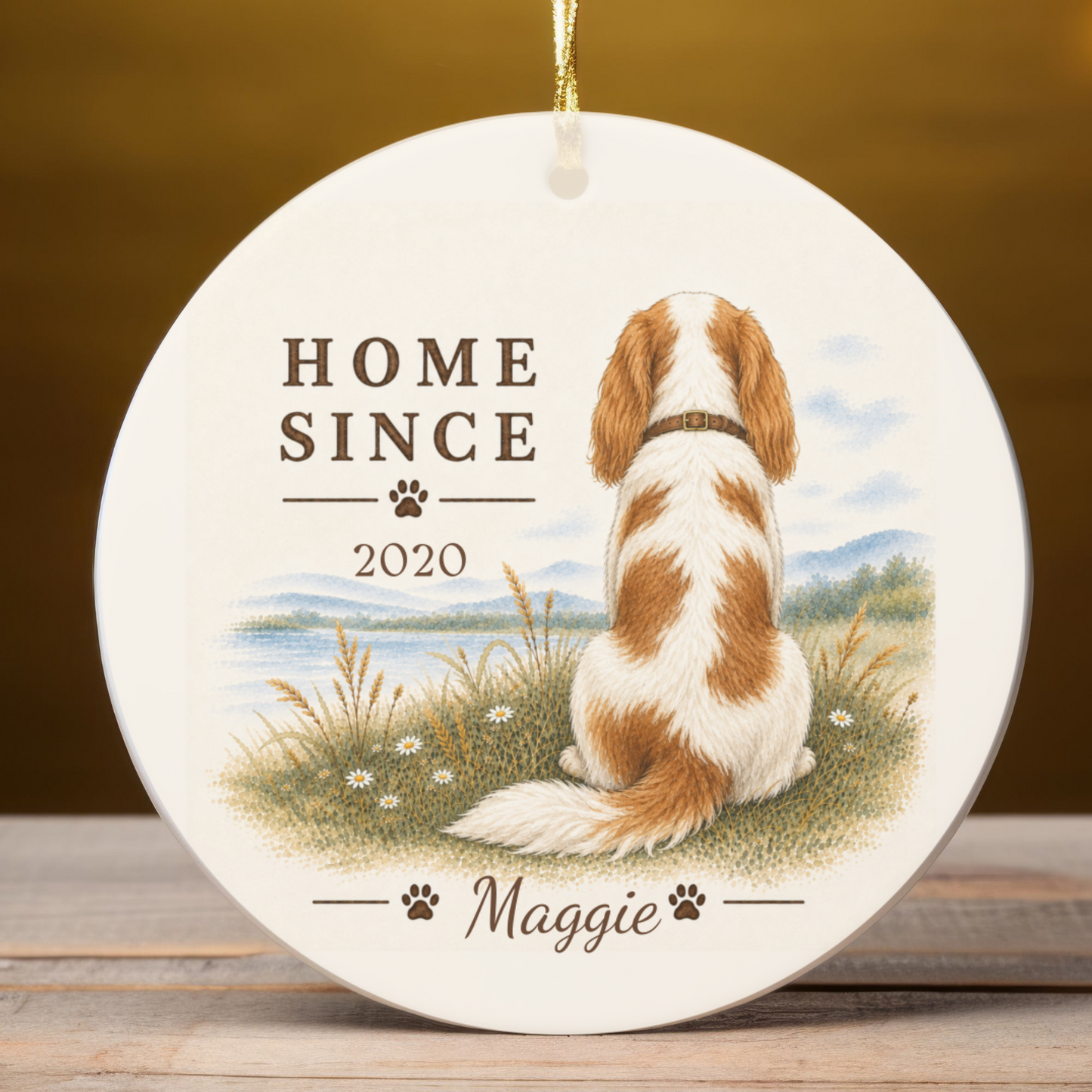 Personalized Blenheim Cavalier Ornament, Double Sided Gotcha Day Gift, Custom Dog Keepsake