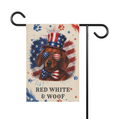 Patriotic Red Dachshund Garden Flag