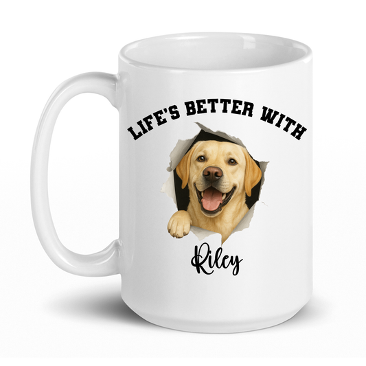 Personalized Yellow Lab Life’s Better With My Dog Mug