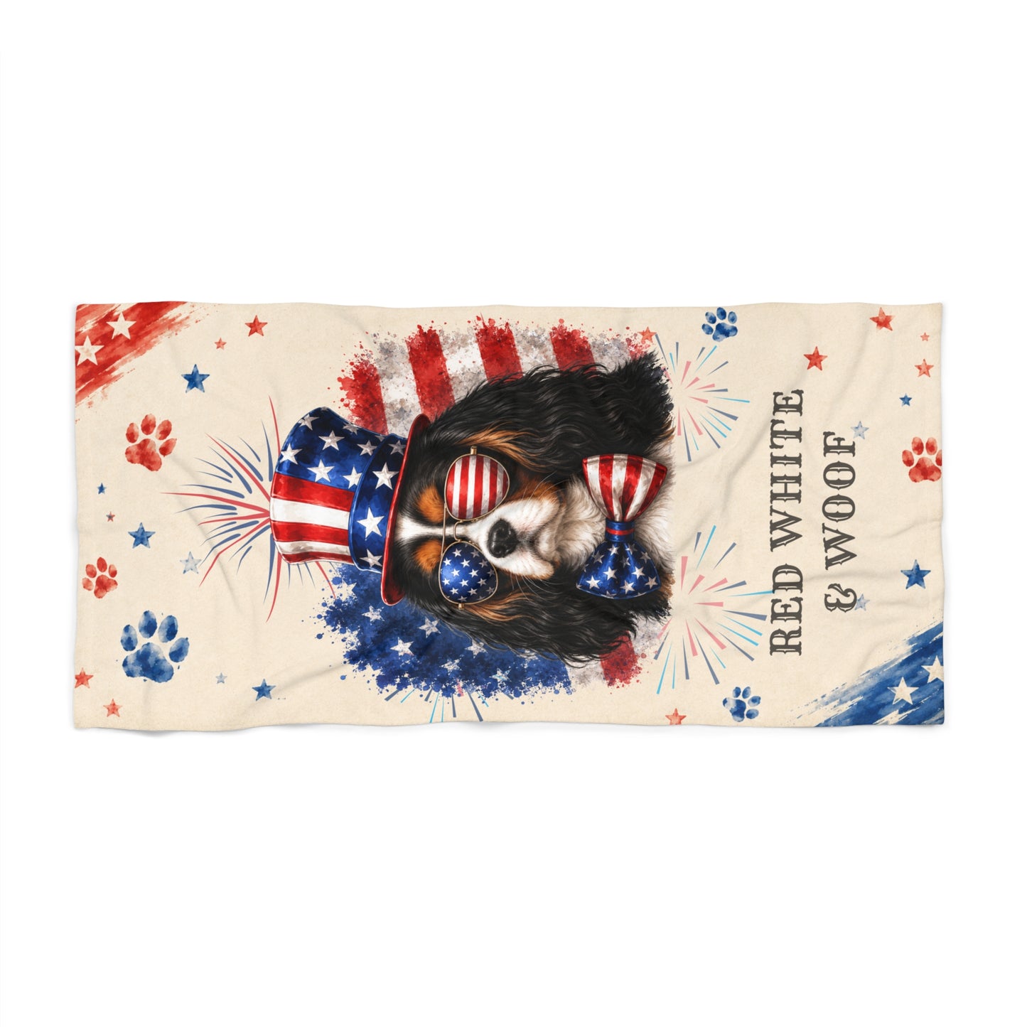 Tricolor Cavalier Patriotic Beach Towel