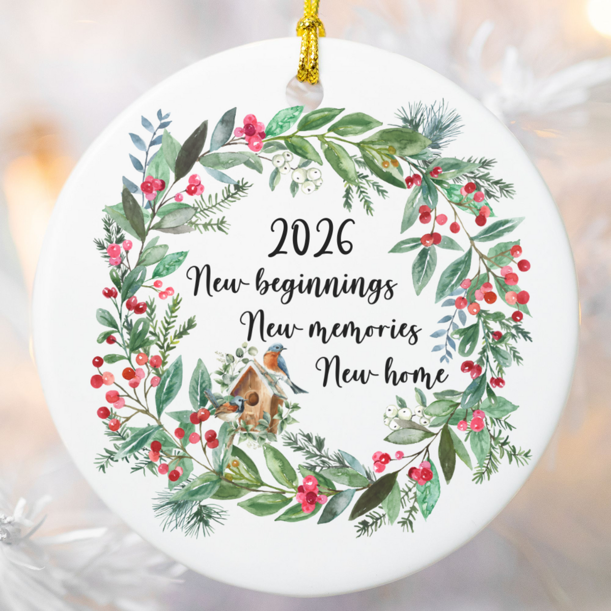 Personalized New Home Ornament, Christmas Holiday Ornament, New Beginnings, New Memories, First Home Ornament, First Christmas In New Home