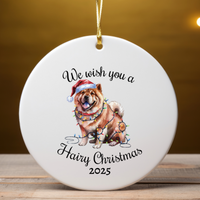 Load image into Gallery viewer, Christmas Chow Chow Ornament, Christmas Lights Dog Keepsake

