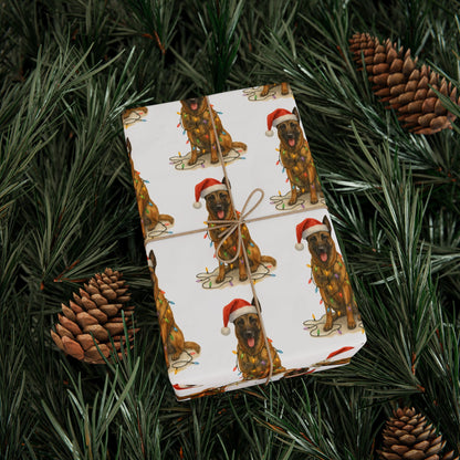 Belgian Malinois Christmas Lights Wrapping Paper