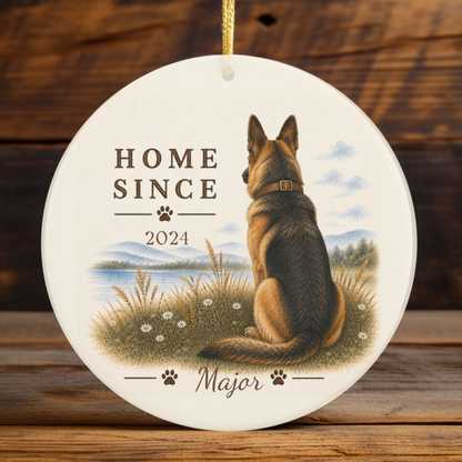 Personalized German Shepherd Ornament, Double Sided Gotcha Day Gift, Custom Dog Keepsake