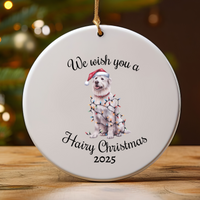 Load image into Gallery viewer, Christmas Kuvasz Ornament, Christmas Lights Dog Keepsake
