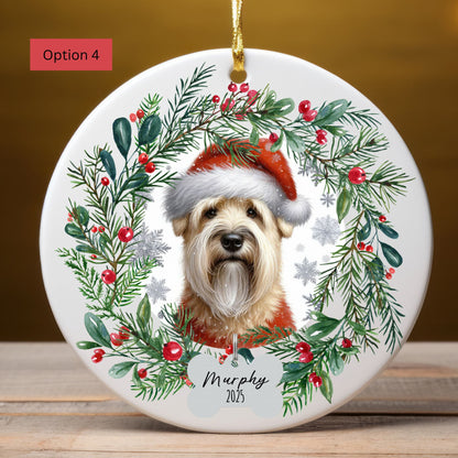 Personalized Soft Coated Wheaten Terrier Christmas Ornament