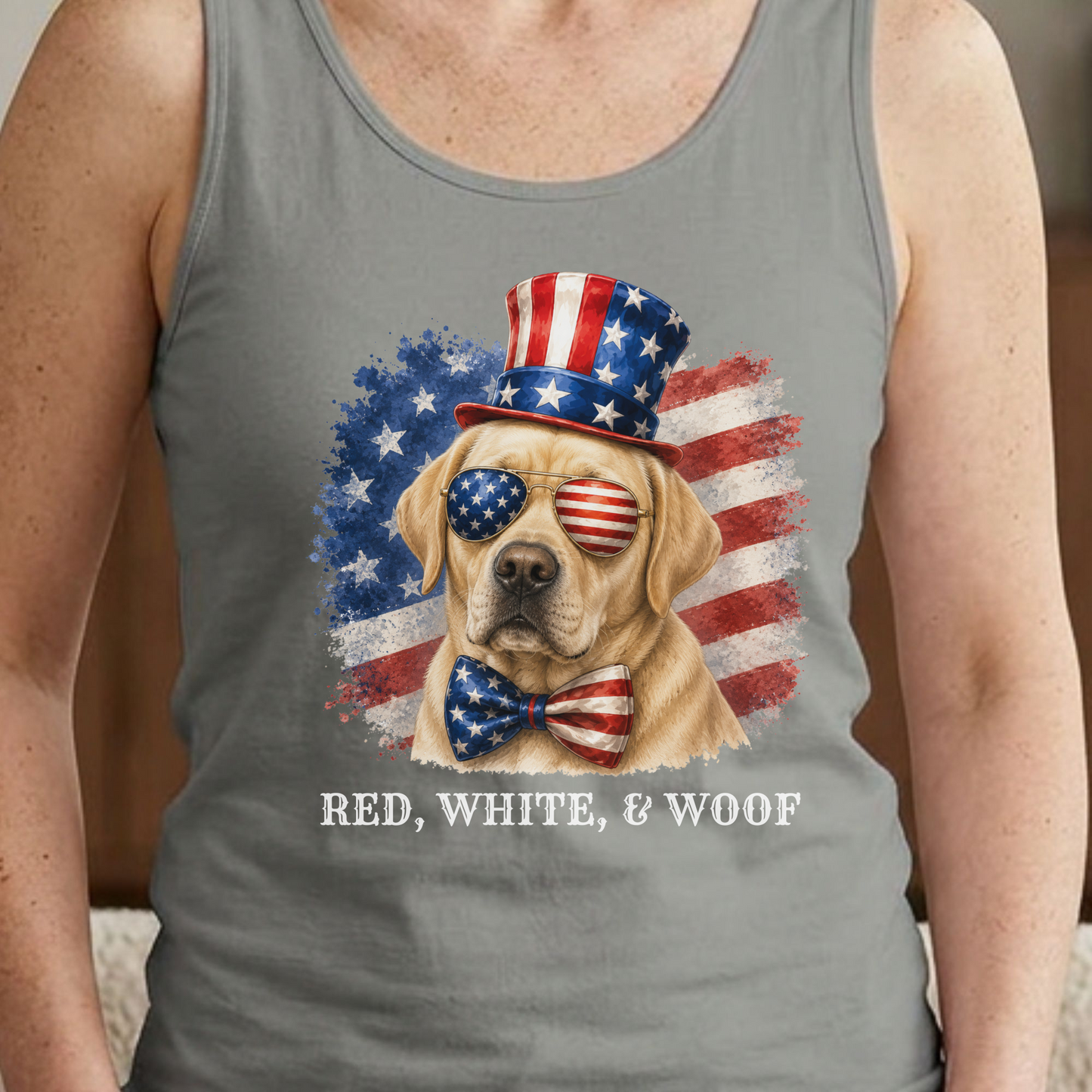 Patriotic Yellow Lab Tank Top