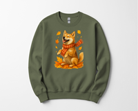 Load image into Gallery viewer, Shiba Inu Fall Shirt, Cozy Pet Sweatshirt, Shiba Lover Gift Clothing, Autumn Leaves Apparel, Cute Dog Shirt, Dog Enthusiast Gift
