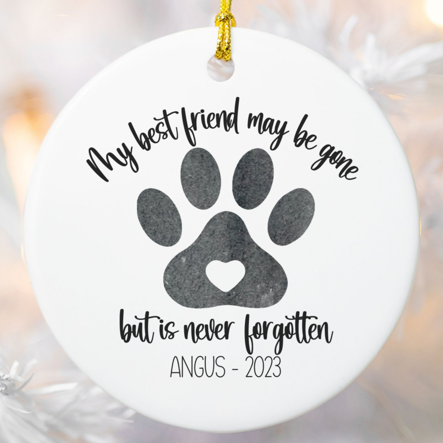 Personalized Pet Memorial Ornament, Dog Memorial Christmas Ornament, Rainbow Bridge Gift, Custom Pet Loss Keepsake