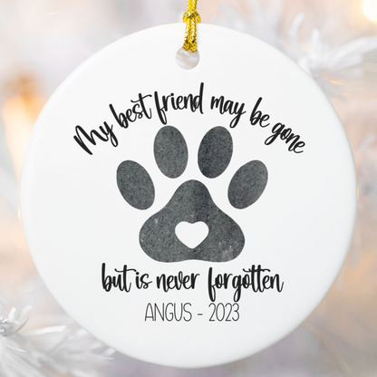 Personalized Pet Memorial Ornament, Dog Memorial Christmas Ornament, Rainbow Bridge Gift, Custom Pet Loss Keepsake