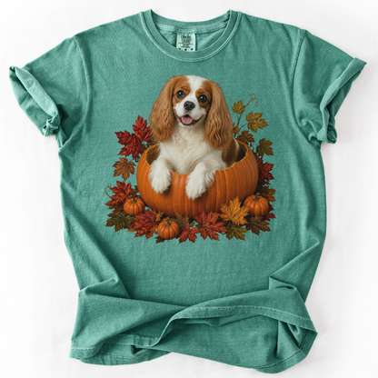 Blenheim Cavalier Pumpkin Shirt Fall Dog Lover Autumn Comfort Colors Graphic Tee Gift Apparel