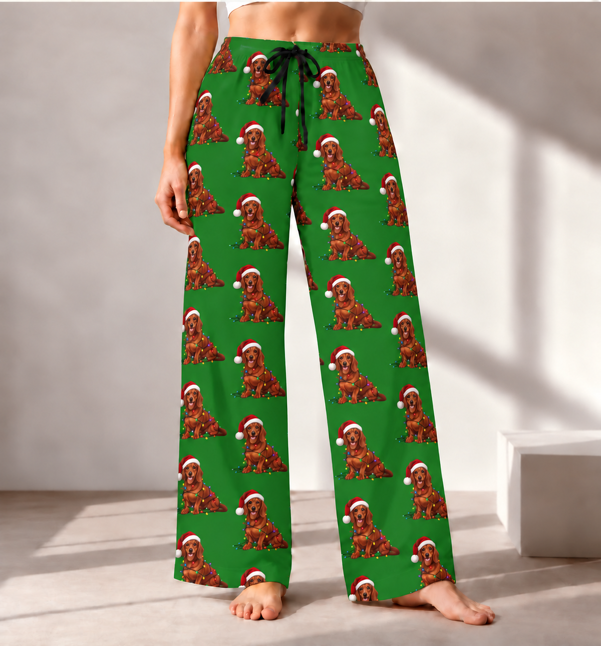 Red Dachshund Christmas Pajama Pants