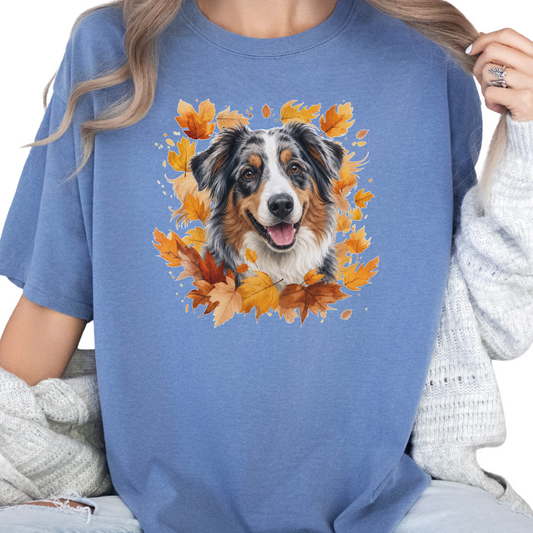 Australian Shepherd Autumn Sweatshirt, Cozy Fall Dog Sweater, Dog Lover Apparel, Cute Autumn Dog Tee, Gift for Dog Lovers