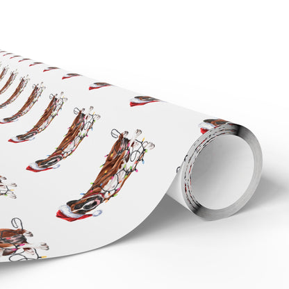 Boxer Christmas Lights Wrapping Paper