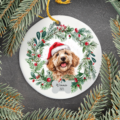 Personalized Goldendoodle Christmas Ornament