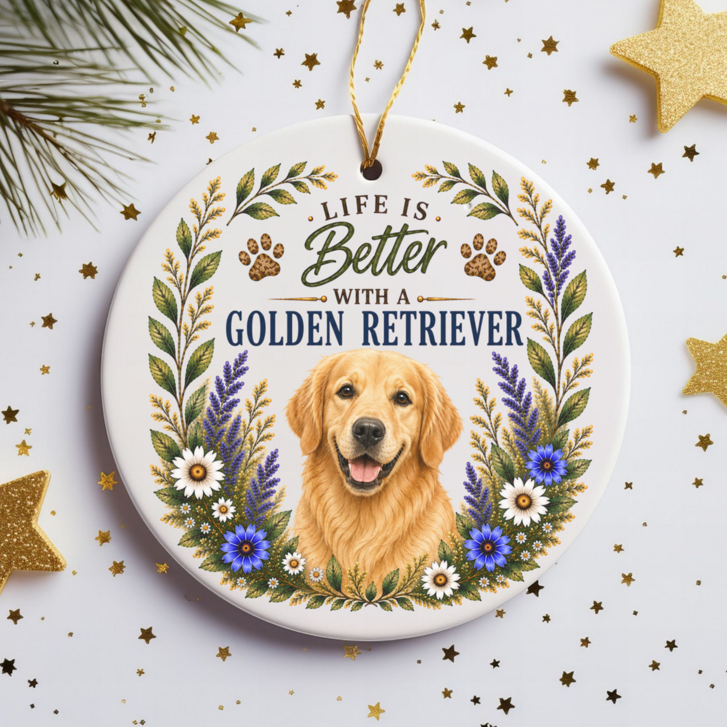 Golden Retriever Ornament, Golden Retriever Lover Gift, Dog Mom Gift, Golden Keepsake
