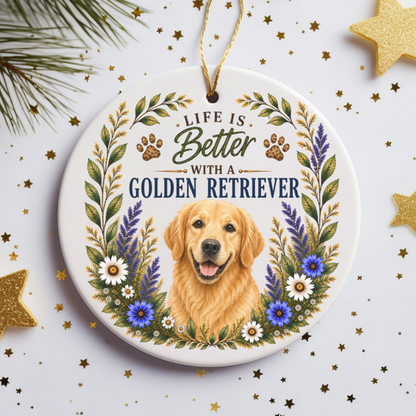 Golden Retriever Ornament, Golden Retriever Lover Gift, Dog Mom Gift, Golden Keepsake