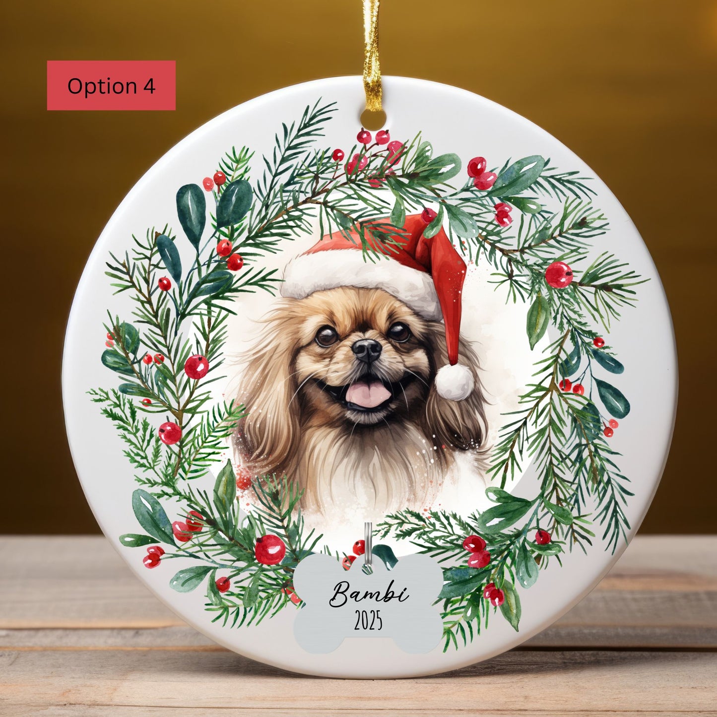 Personalized Pekingese Christmas Ornament