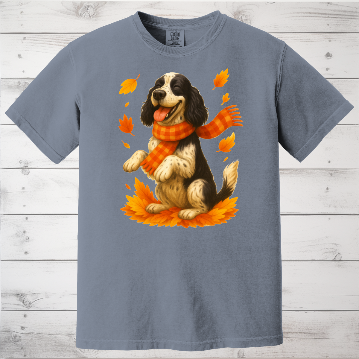 Springer Spaniel Fall Sweatshirt, Cozy Autumn Dog Shirt, Black Dog Lover Gift, Cute Dog Autumn Apparel, Seasonal Puppy Outfit