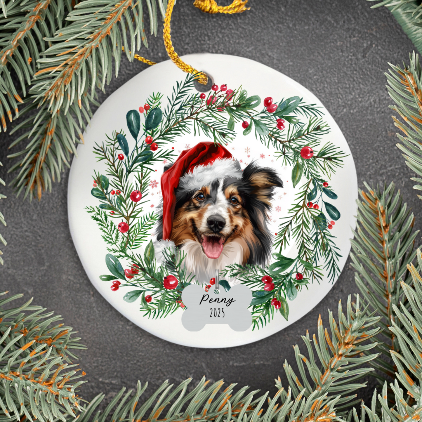 Personalized Sheltie Christmas Ornament
