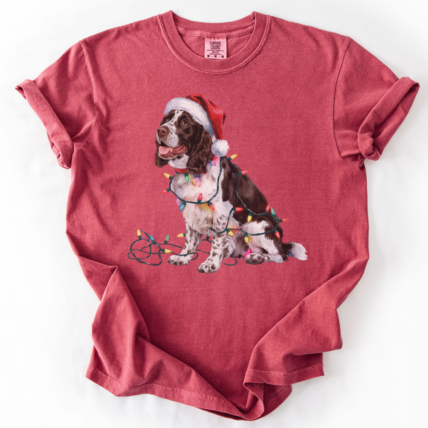 Christmas Springer Spaniel Shirt, Christmas Lights Dog Shirt, Christmas Dog, Springer Spaniel Mom, Gift for Dog Lover, Springer Spaniel