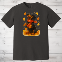 Load image into Gallery viewer, Dachshund Fall Shirt, Cute Dog Sweater, Autumn Dog Lovers Gift, Fall Sweatshirt with Dog, Cozy Fall Dog Shirt, Dog in Leaves, Gift For Dog Moms
