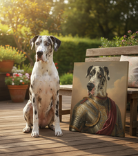 Load image into Gallery viewer, Personalized Dog Knight Portrait, Custom Pet Armor Canvas
