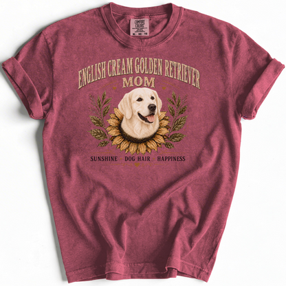 English Cream Golden Retriever Mom Shirt, Sunflower Dog Mom Tee, Retriever Lover Gift