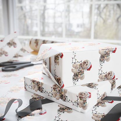 Bichon Frise Christmas Lights Wrapping Paper