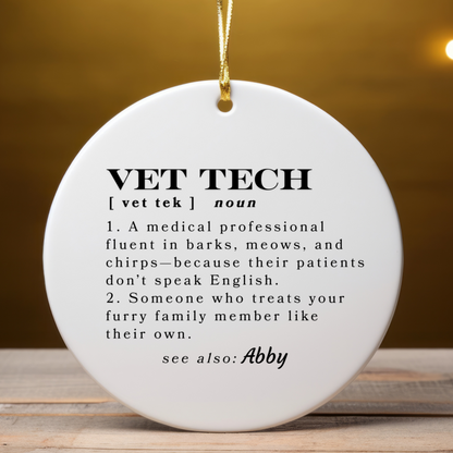 Personalized Custom Vet Tech Ornament