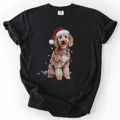 Christmas Poodle Shirt, Christmas Lights Dog Tee, Christmas Dog Tee, Poodle Mom Tshirt, Gift for Dog Lover, Poodle