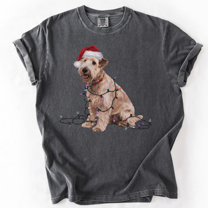 Christmas Soft Coated Wheaten Terrier Shirt, Christmas Lights Dog Tee, Christmas Dog, Terrier Mom Tee, Gift for Dog Lover, Terrier Tee