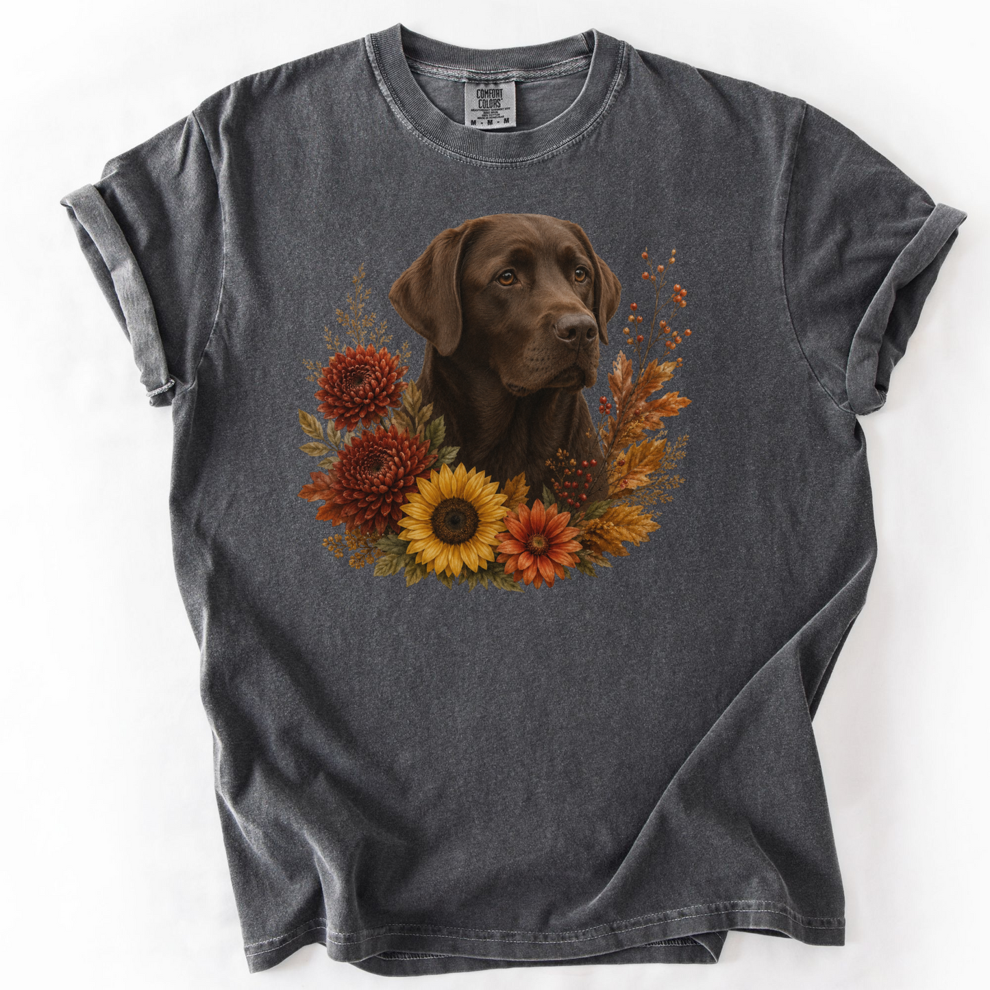 Chocolate Labrador Autumn Floral Shirt