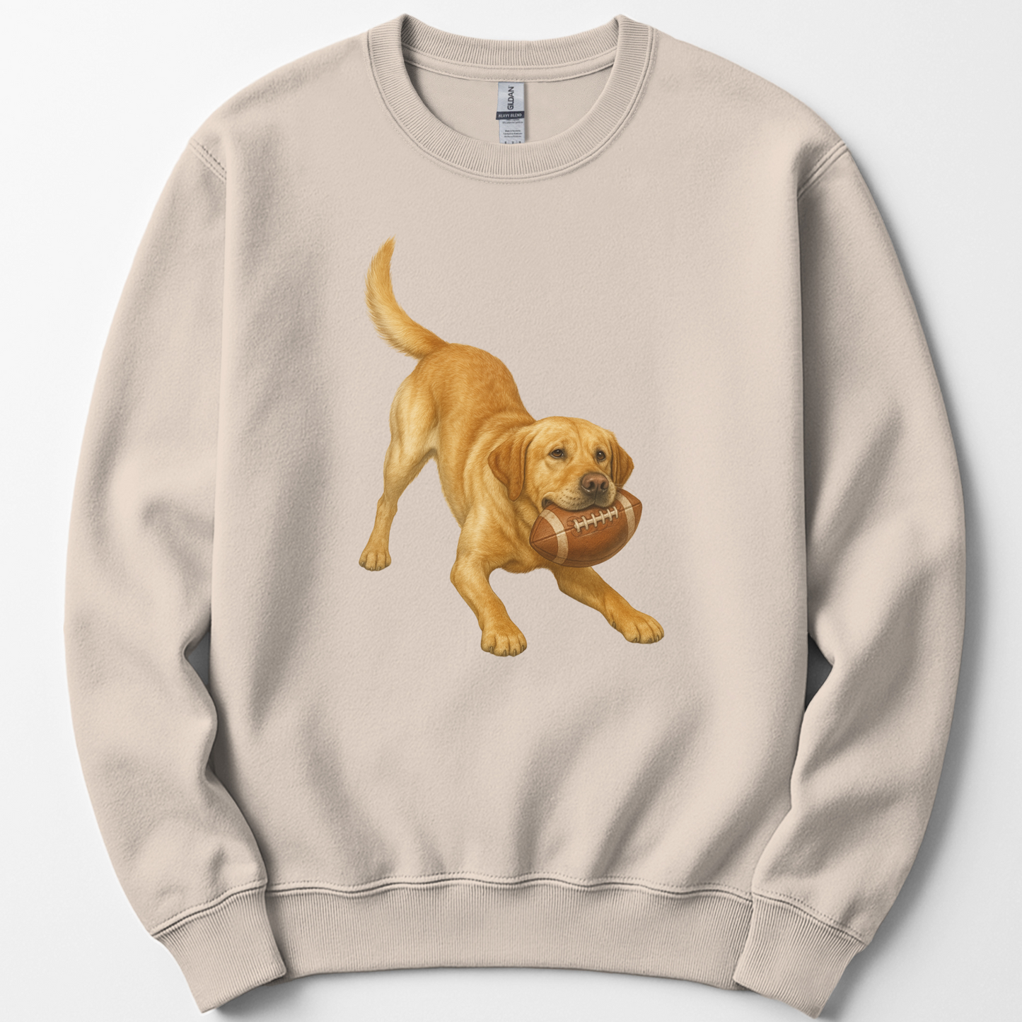 Yellow Lab Football Sweatshirt Dog Lover Game Day Crewneck Labrador Mom Gift