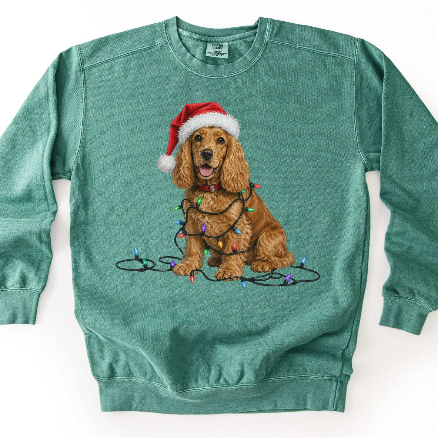 Cocker Spaniel Christmas Lights Sweatshirt