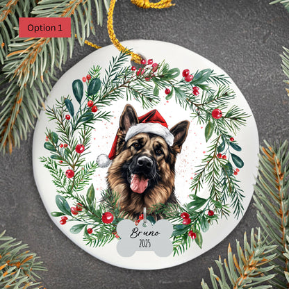 Personalized German Shepherd Christmas Ornament