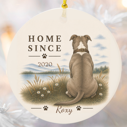 Personalized Pit Bull Ornament, Double Sided Gotcha Day Gift, Custom Dog Keepsake