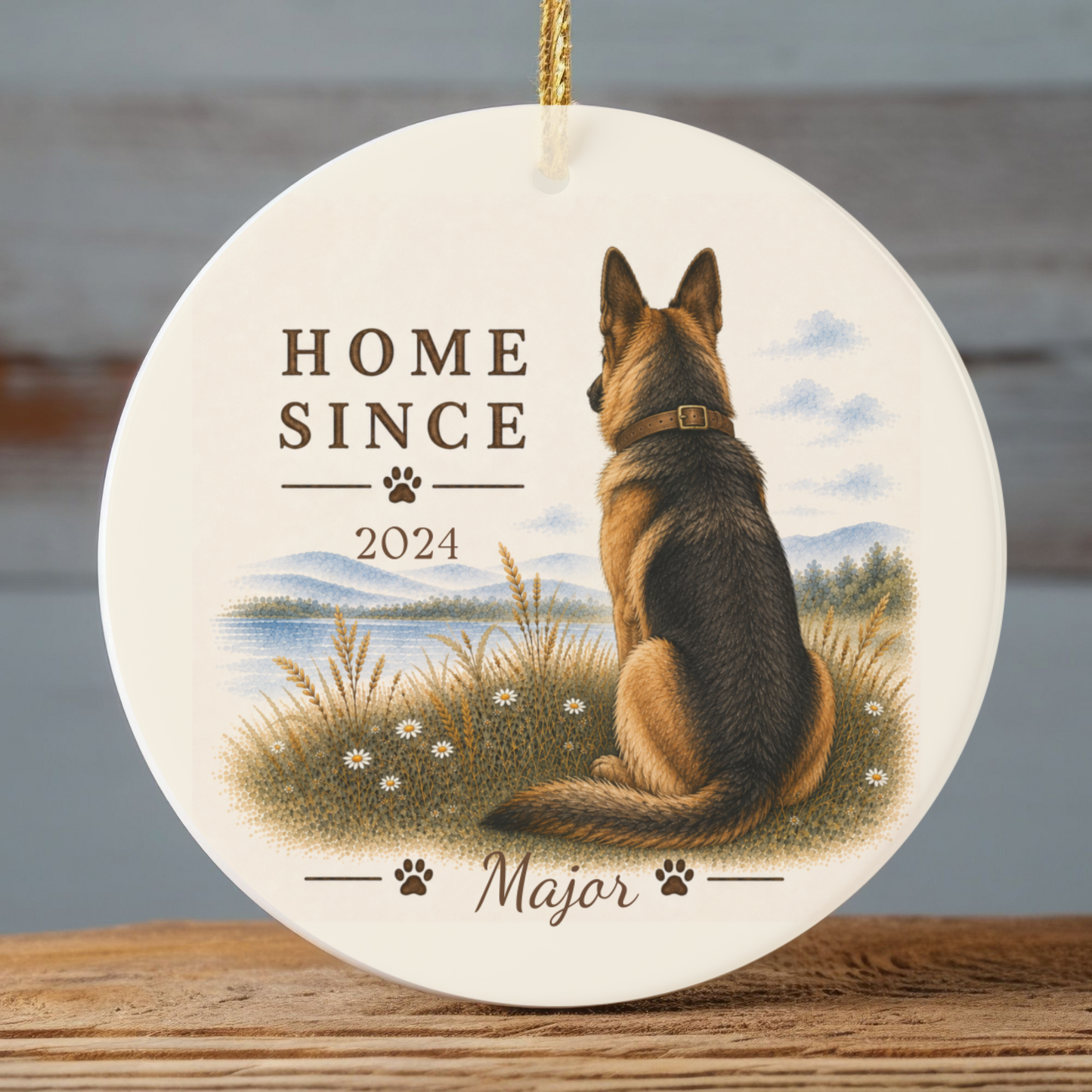 Personalized German Shepherd Ornament, Double Sided Gotcha Day Gift, Custom Dog Keepsake