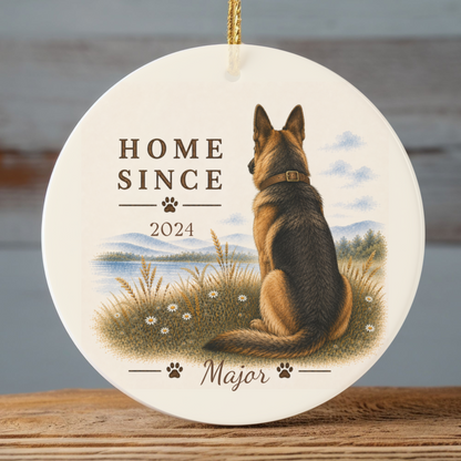 Personalized German Shepherd Ornament, Double Sided Gotcha Day Gift, Custom Dog Keepsake