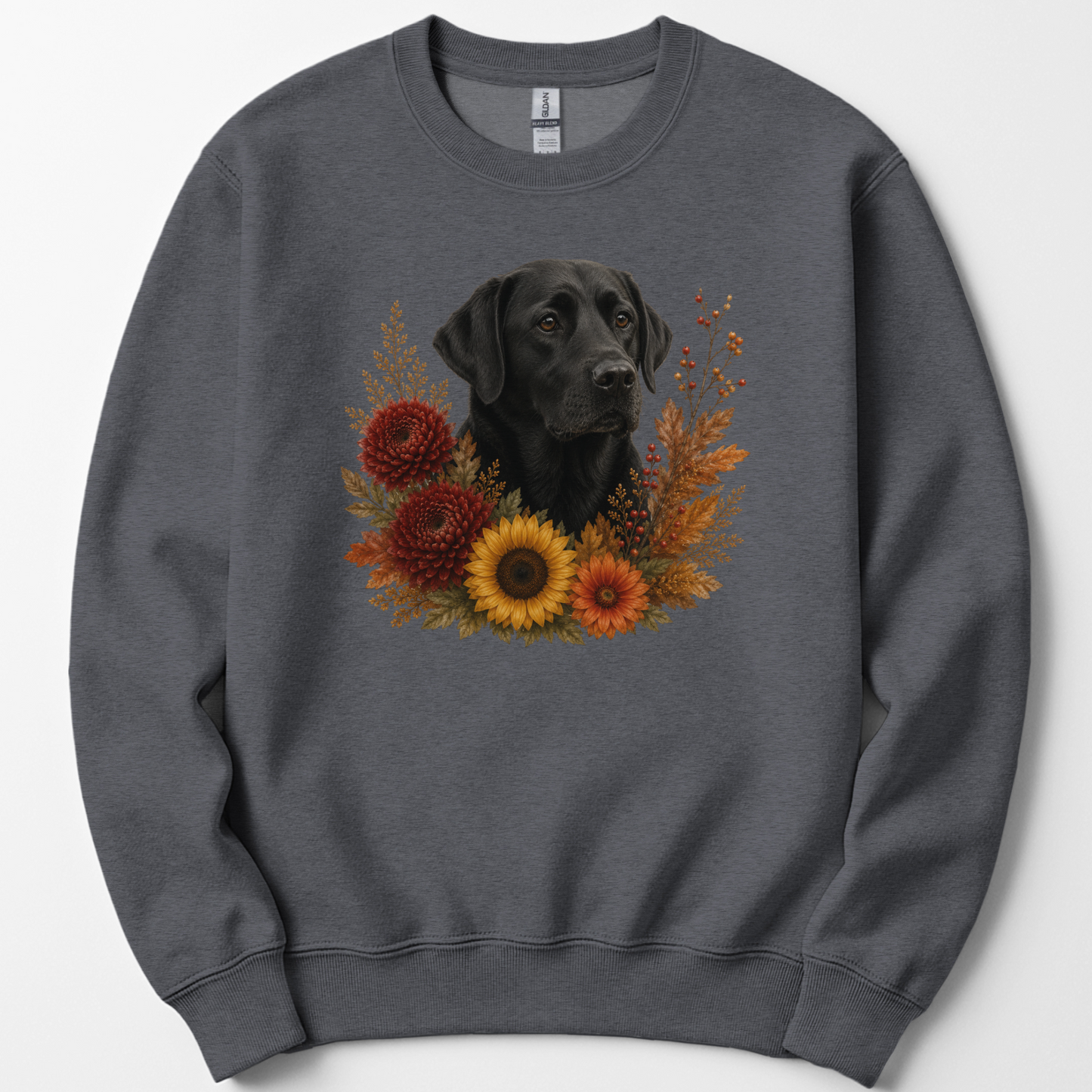 Black Labrador Autumn Floral Sweatshirt