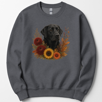 Black Labrador Autumn Floral Sweatshirt