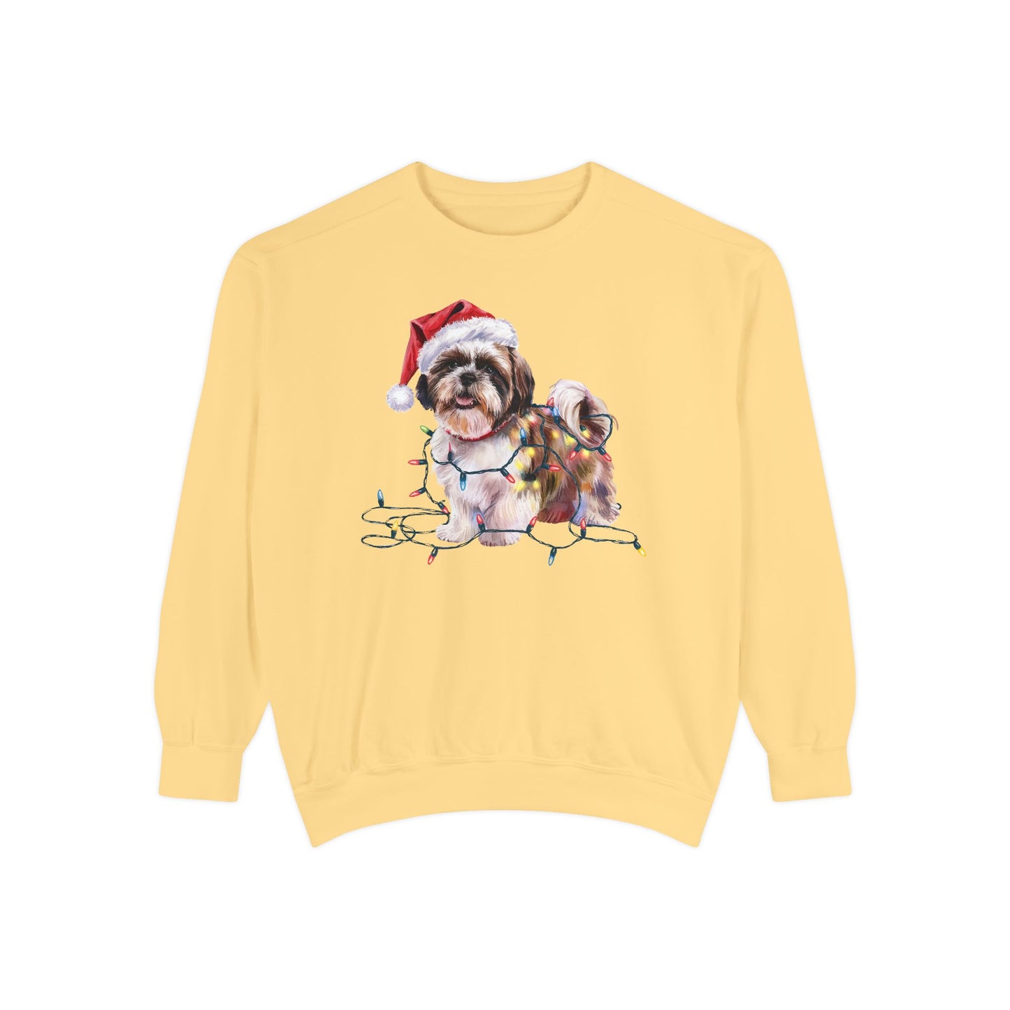 Christmas Shih Tzu Sweatshirt, Christmas Lights Dog Sweatshirt, Christmas Dog, Shih Tzu Mom Sweatshirt, Gift for Dog Lover, Shih Tzu