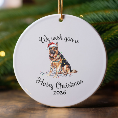 Christmas German Shepherd Ornament, Christmas Lights Dog Keepsake