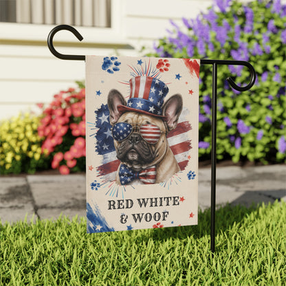 Patriotic French Bulldog Garden Flag