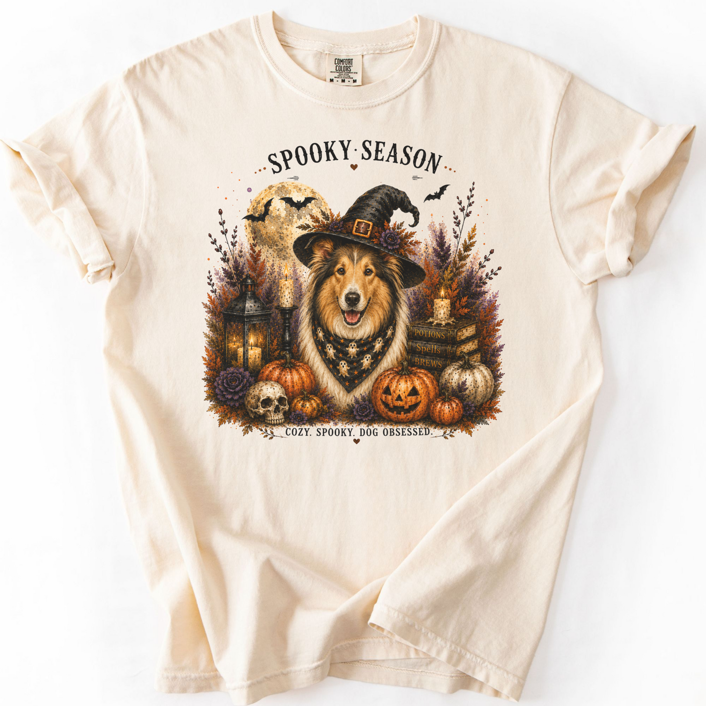 Collie Spooky Season Dog Mom Halloween Shirt
