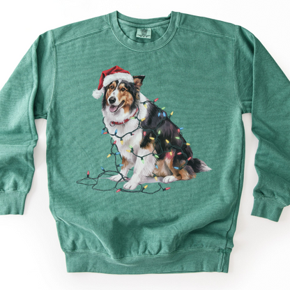 Collie Christmas Lights Sweatshirt