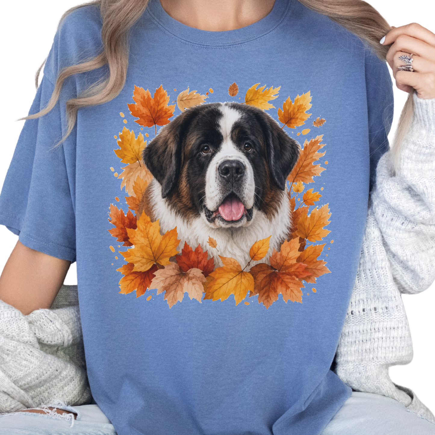 Personalized Dog Photo Fall Shirt Custom Pet Portrait Comfort Colors Autumn Tee